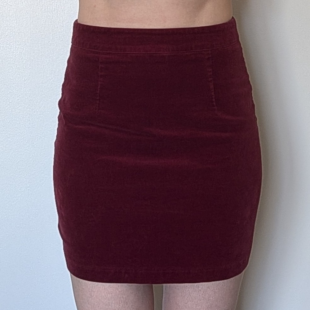 Forever 21 Wine Corduroy Mini Skirt